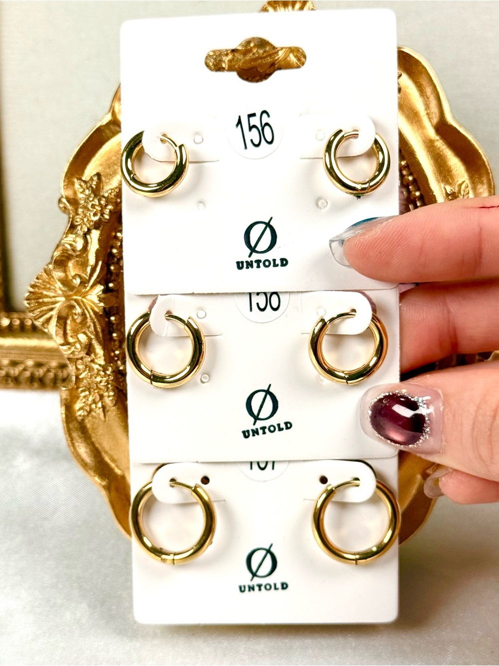 #156-158 316L Stainless Steel 18K Gold Plated Hoop Earrrings